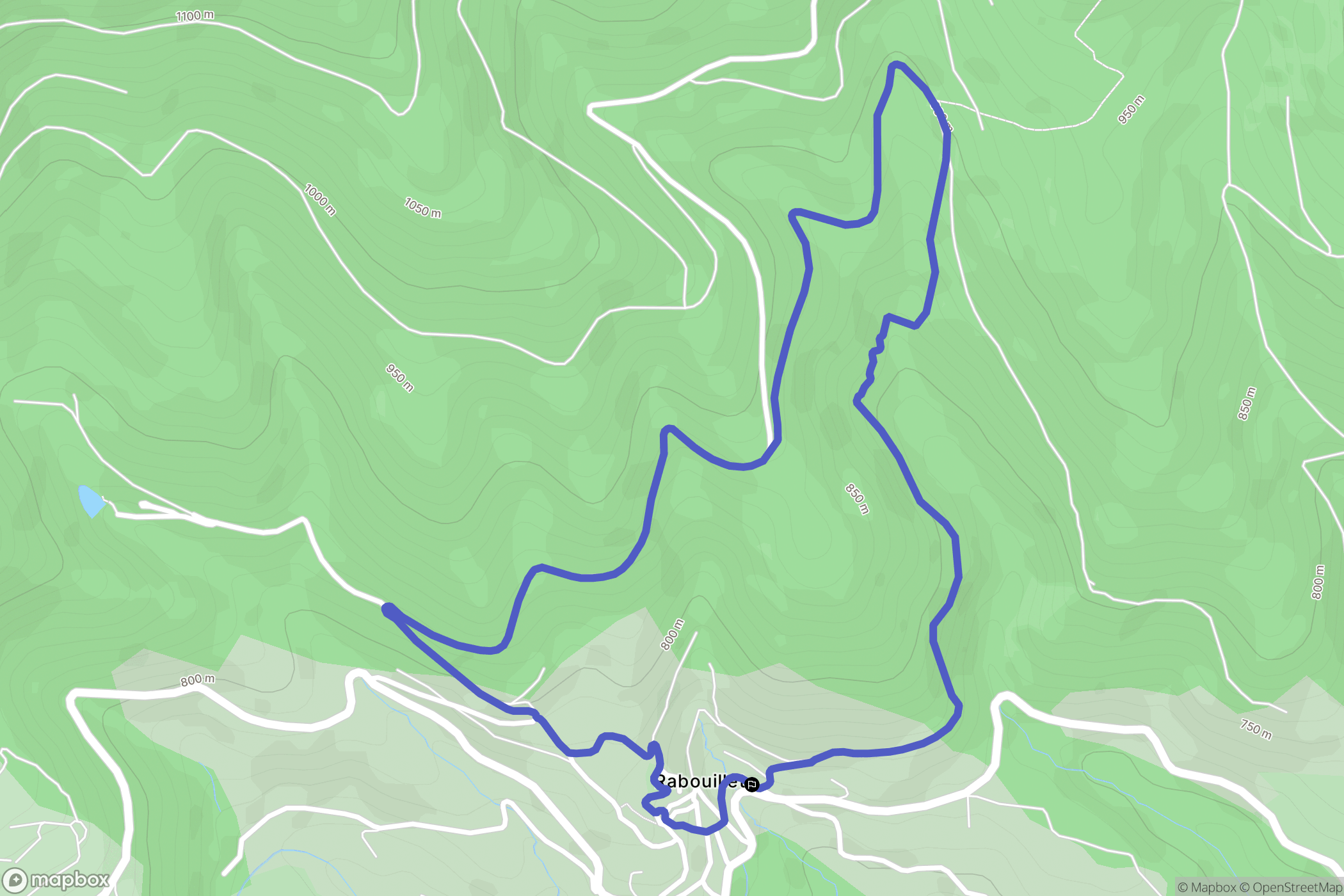 Rabouillet : carte du parcours de randonnée - France