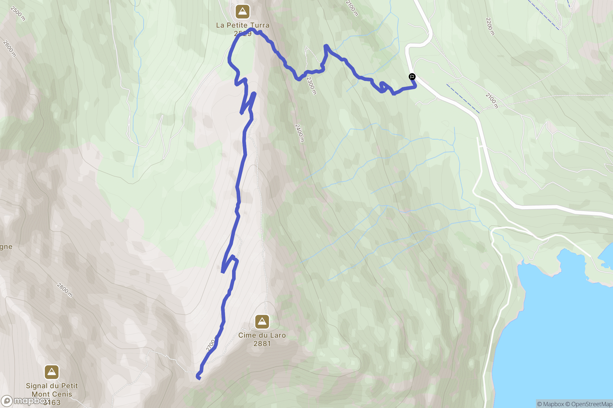 Val-Cenis : carte du parcours de randonnée - France