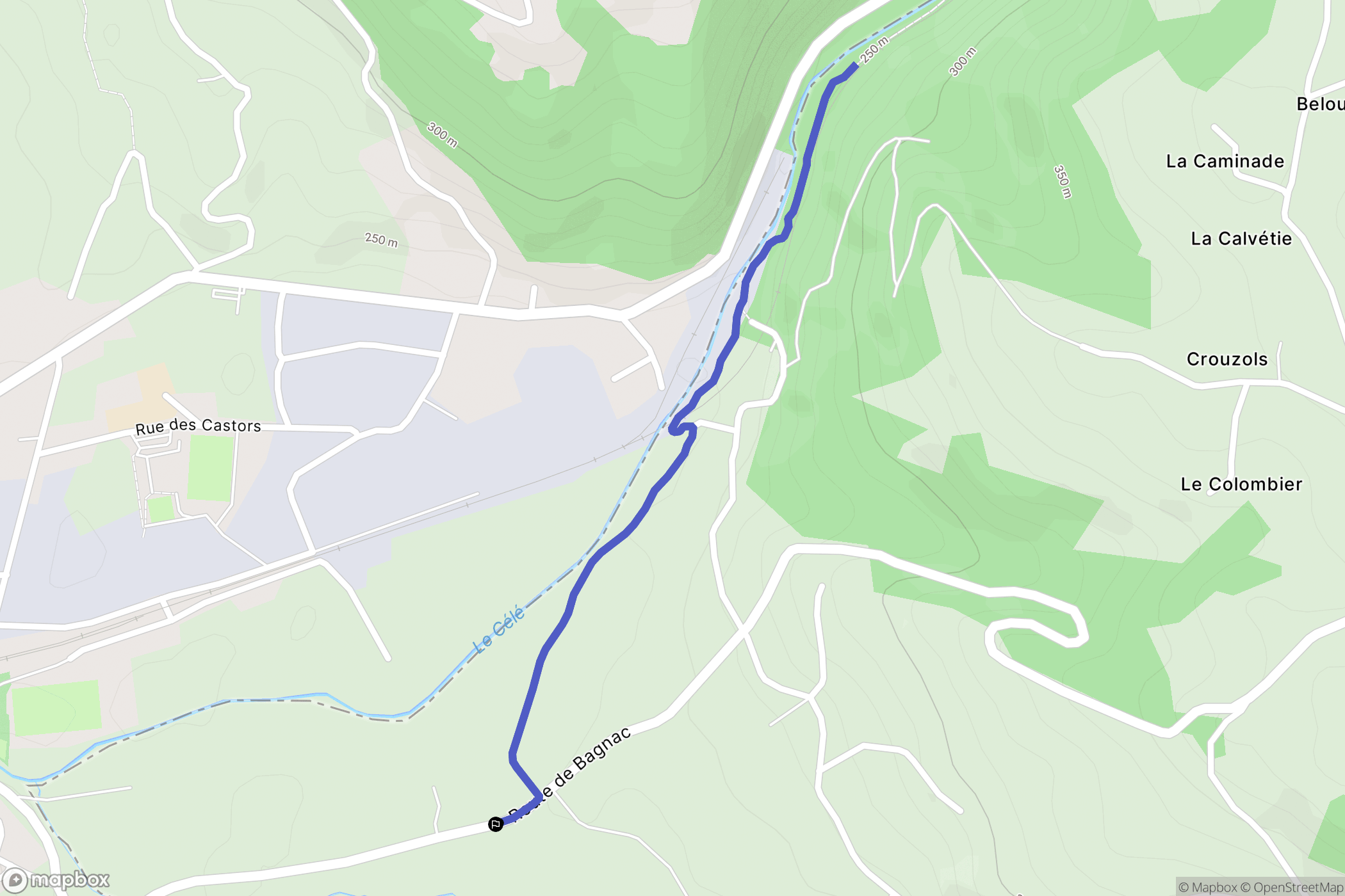 Le Trioulou : carte du parcours de randonnée - France
