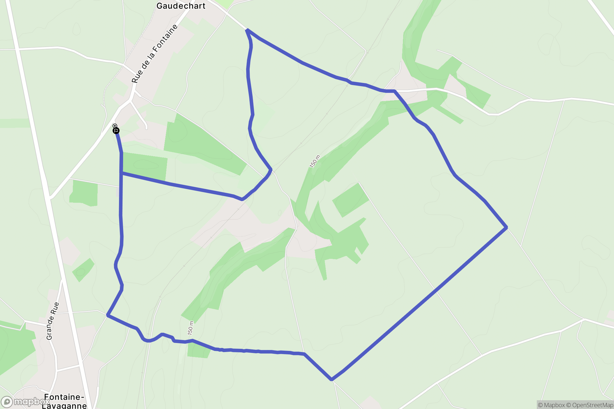 Gaudechart : carte du parcours de randonnée - France