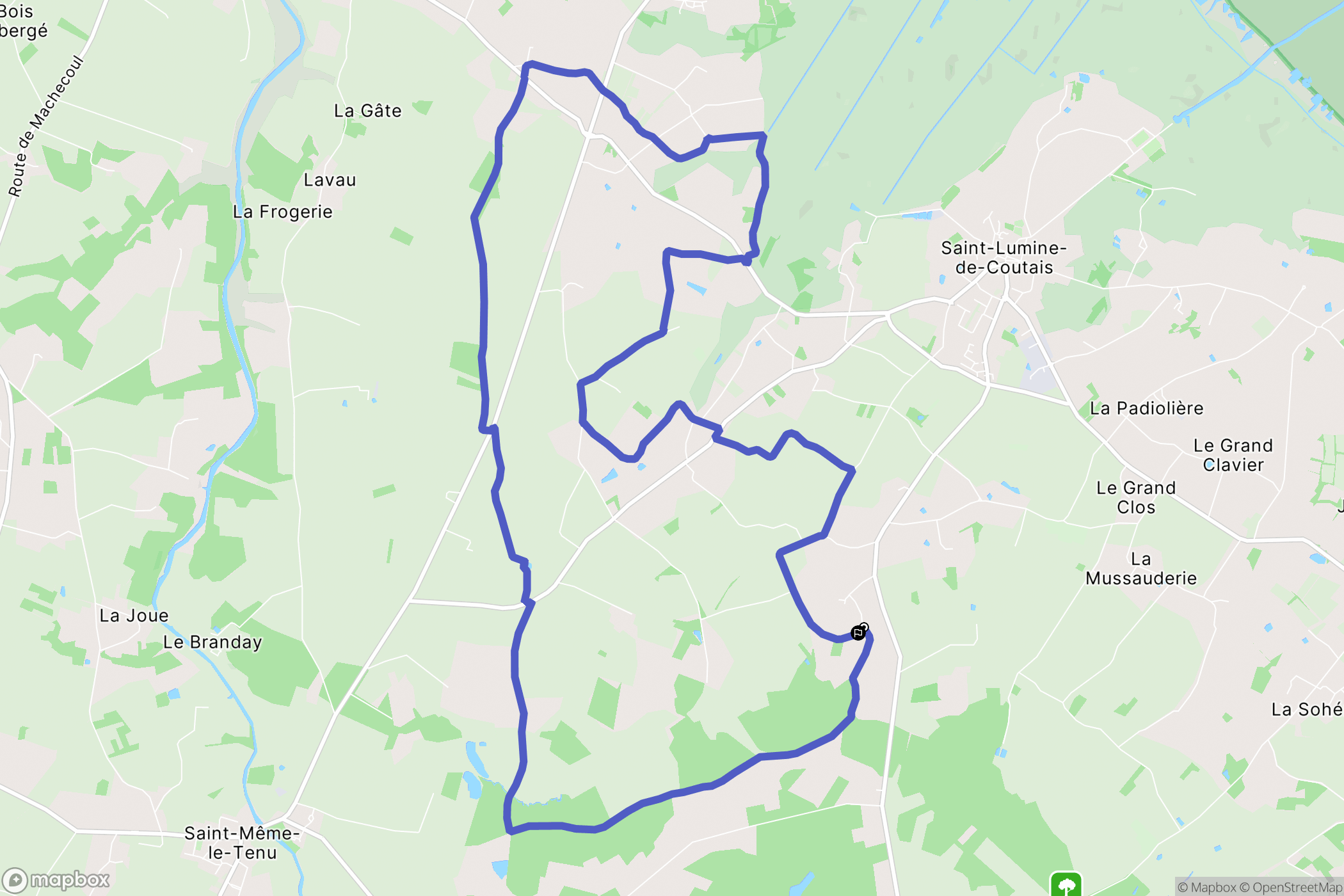 Saint-Lumine-de-Coutais : carte du parcours de randonnée - France