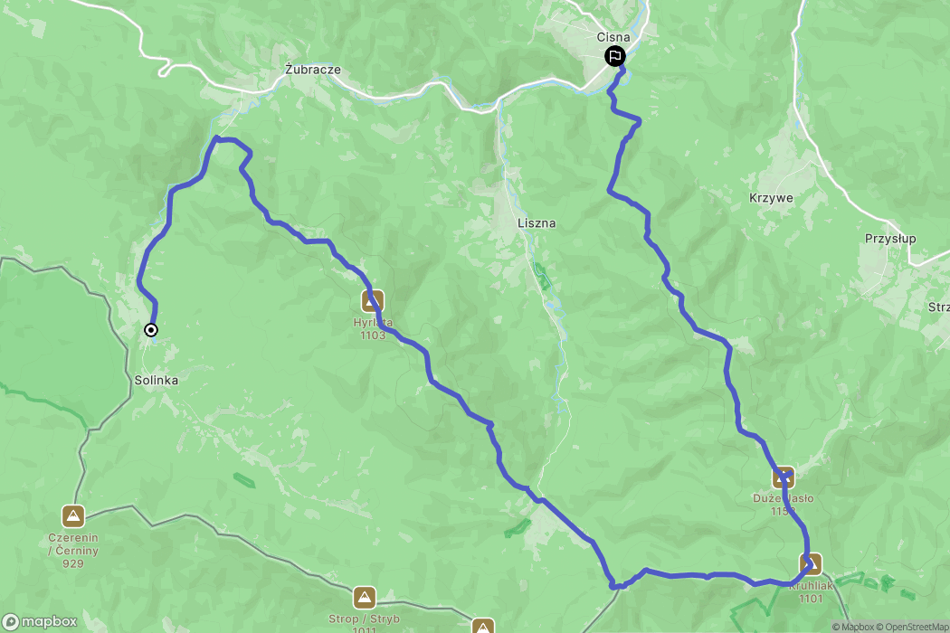 Solinka: mapa trasy - Poland