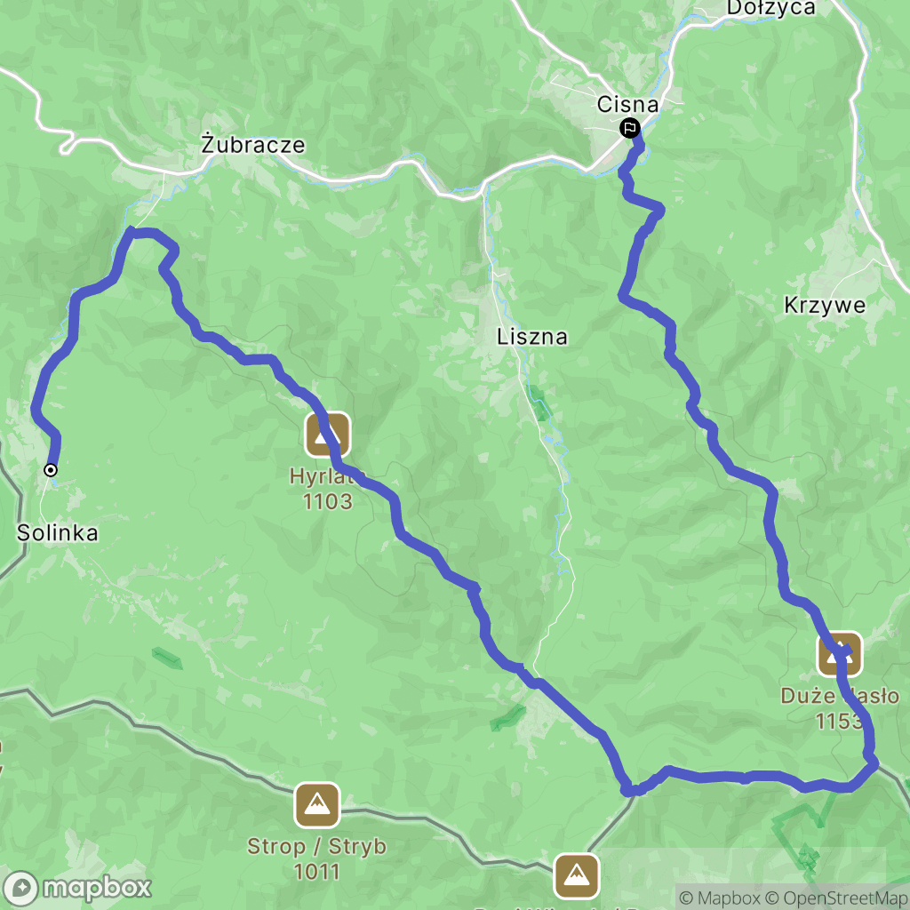 Solinka: mapa trasy - Poland