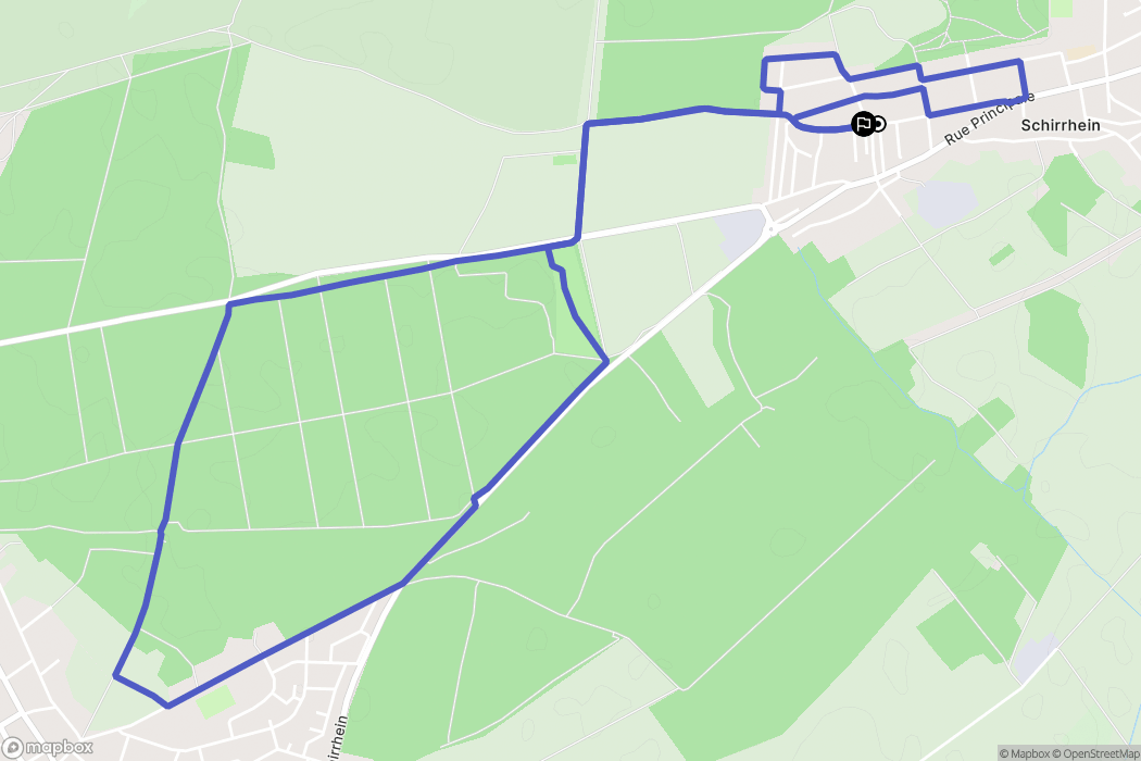 Schirrhein : carte du parcours de randonnée - France