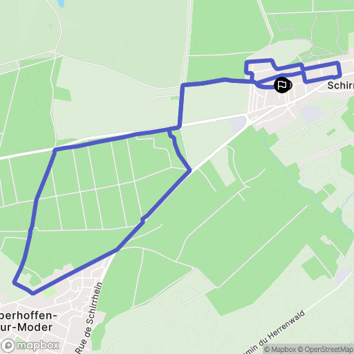 Schirrhein : carte du parcours de randonnée - France