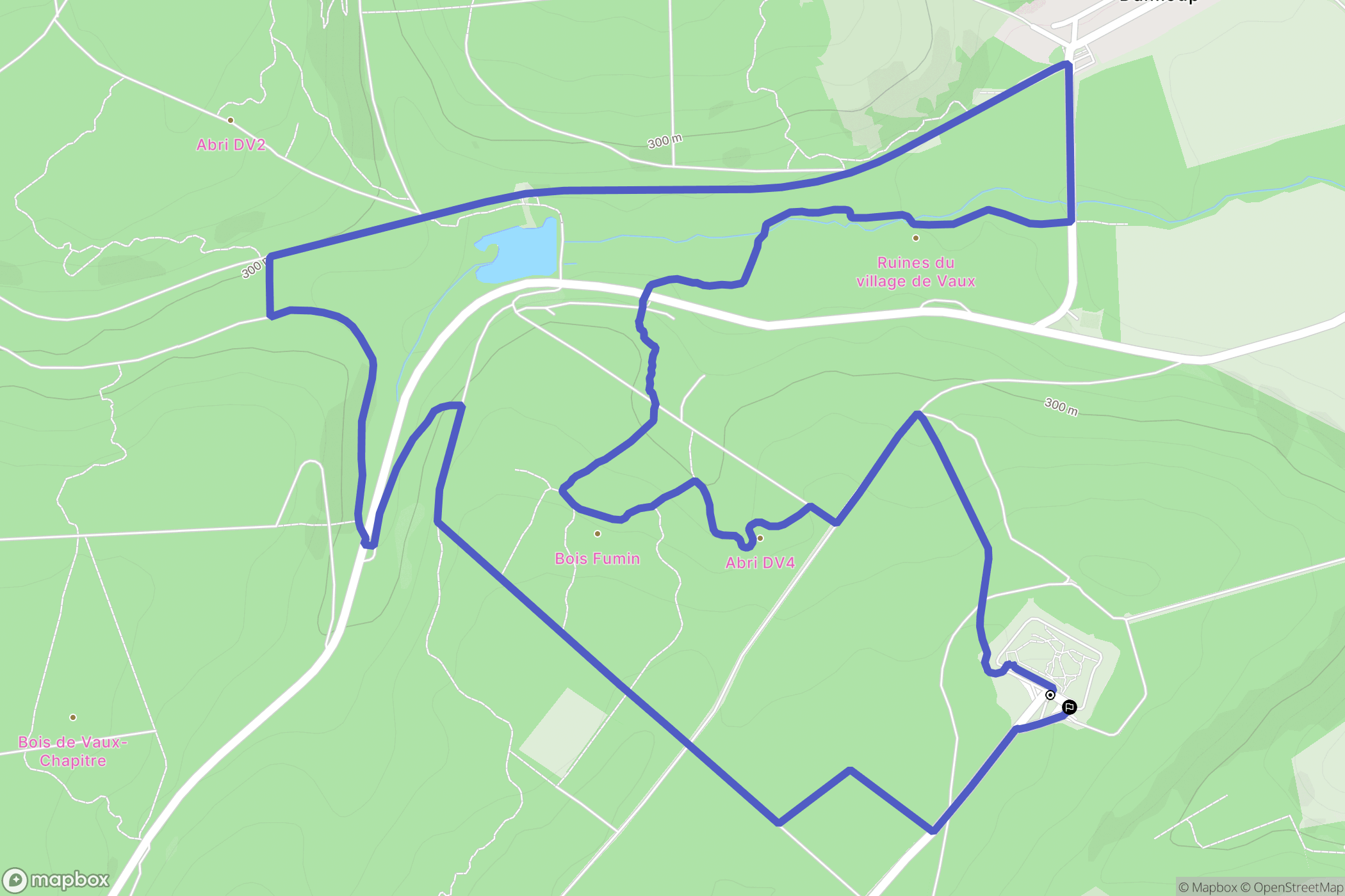 Damloup : carte du parcours de randonnée - France