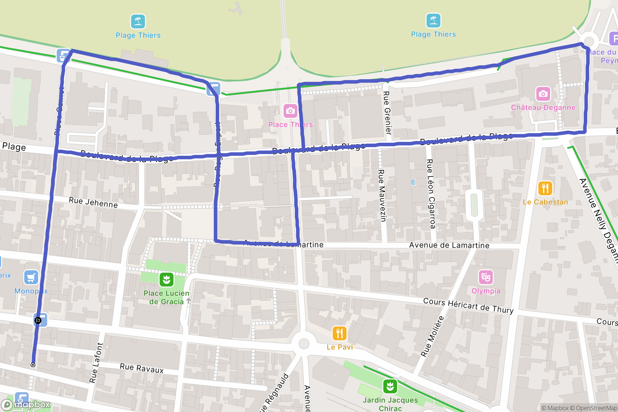 Arcachon : carte du parcours de randonnée - France