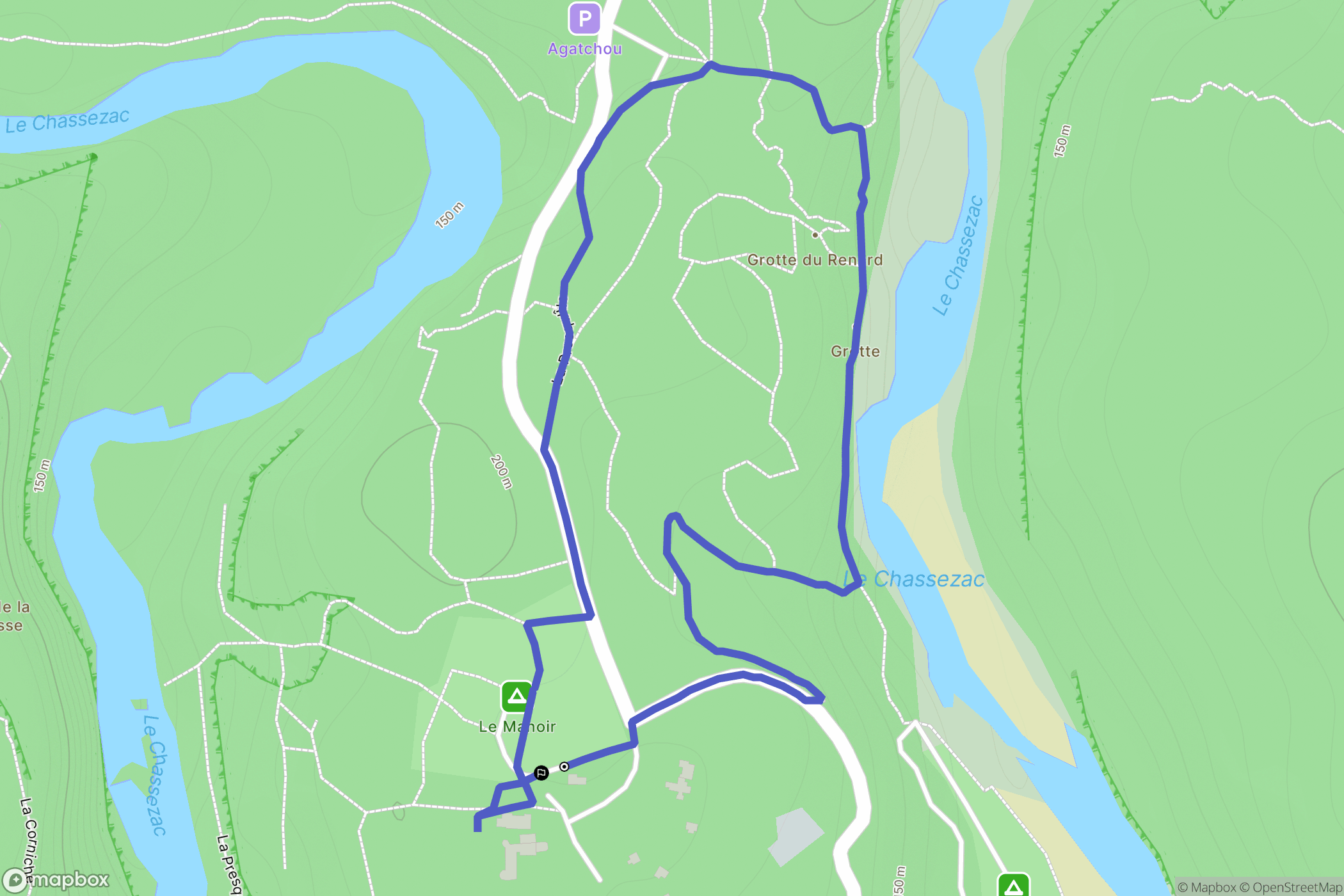 Berrias-et-Casteljau : carte du parcours de randonnée - France