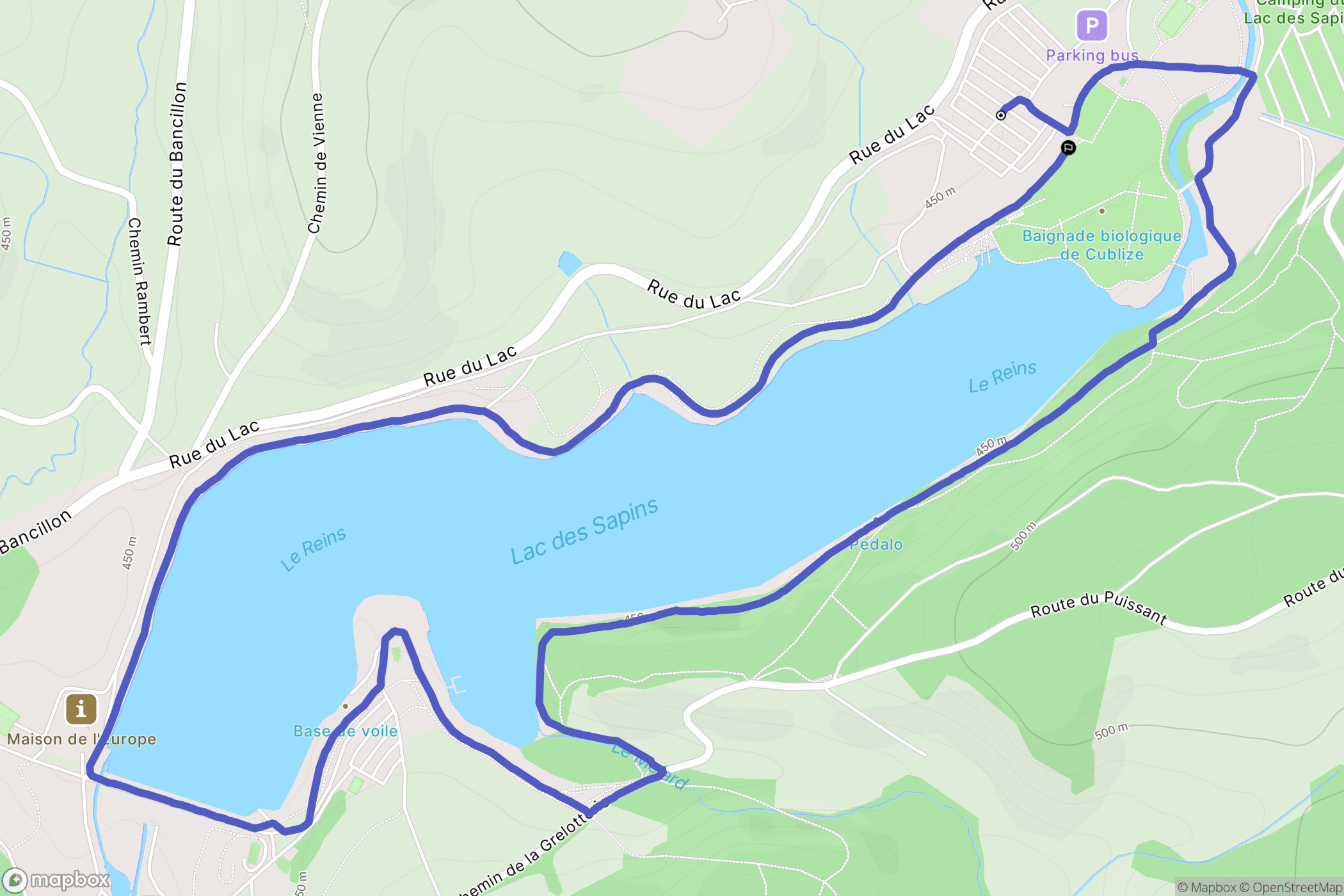 Cublize : carte du parcours de randonnée - France