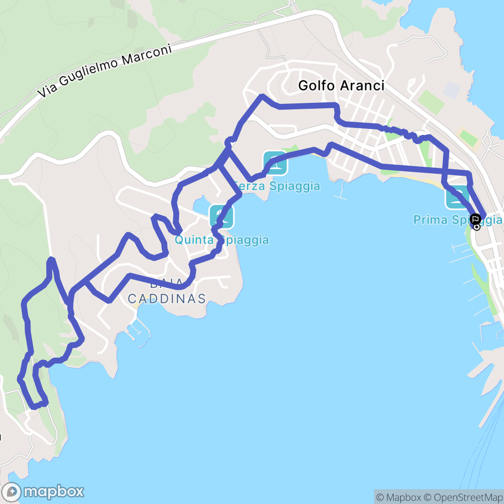 Golfo Aranci : carte du parcours de randonnée - Italy