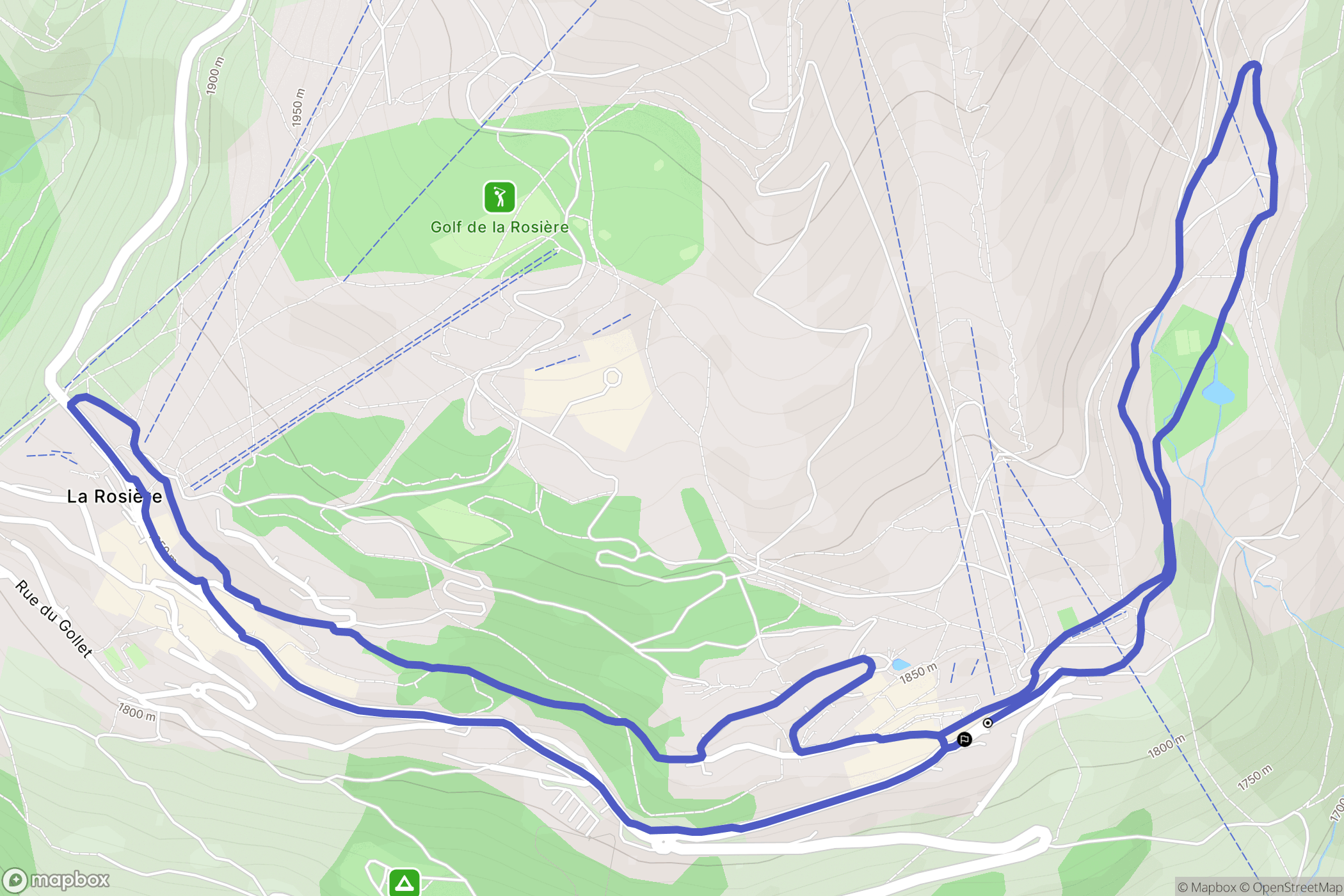 Montvalezan : carte du parcours de randonnée - France