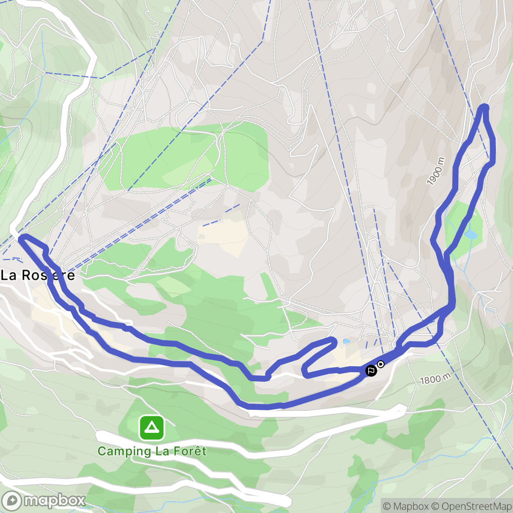 Montvalezan : carte du parcours de randonnée - France