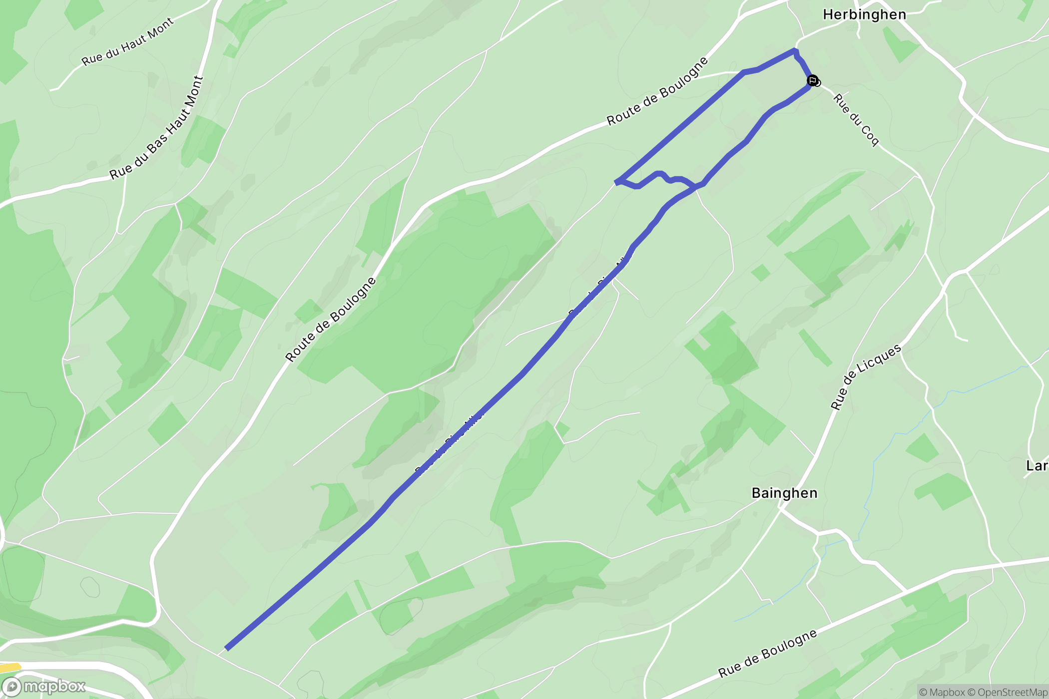 Herbinghen : carte du parcours de randonnée - France