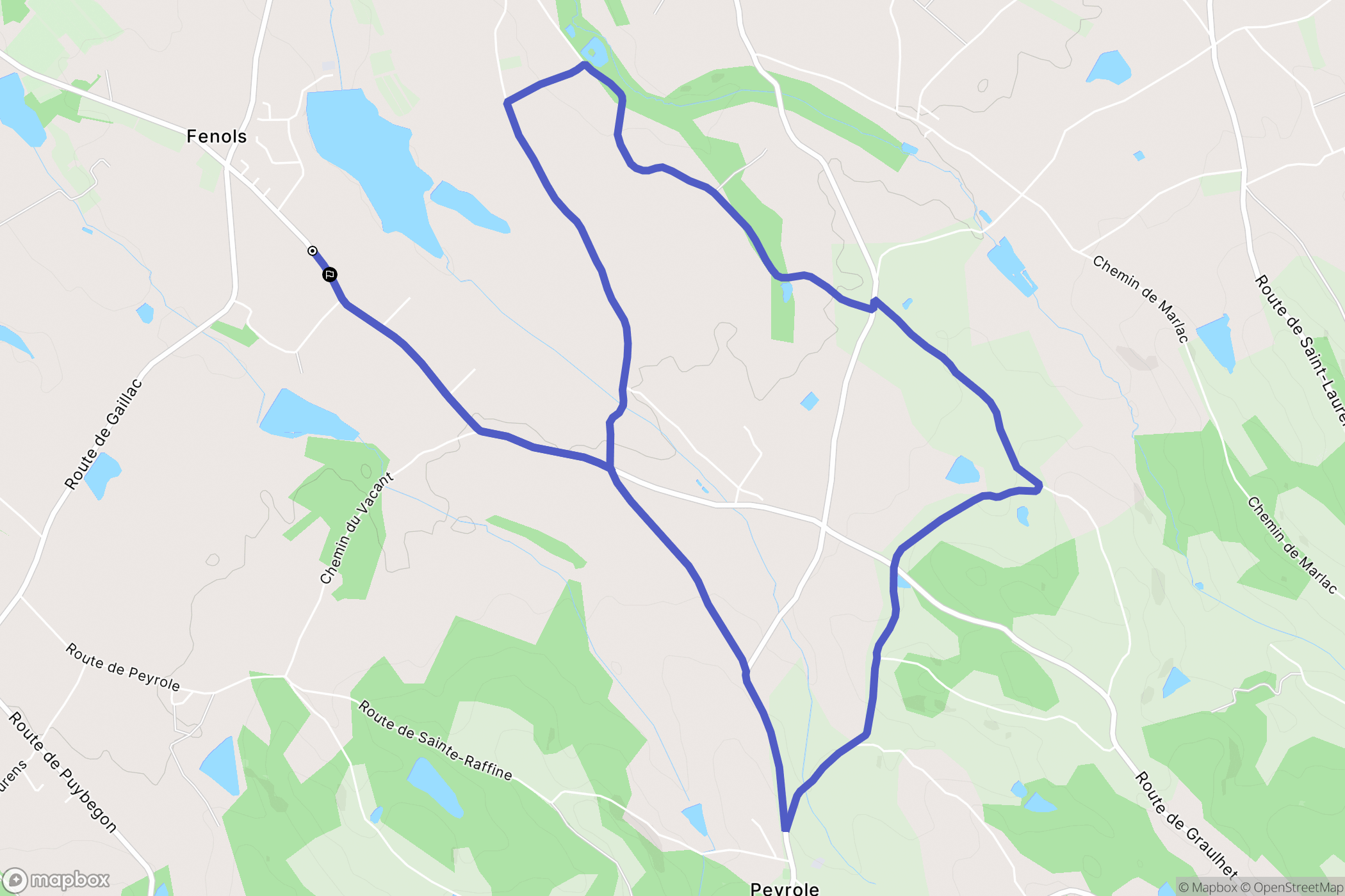 Peyrole : carte du parcours de randonnée - France