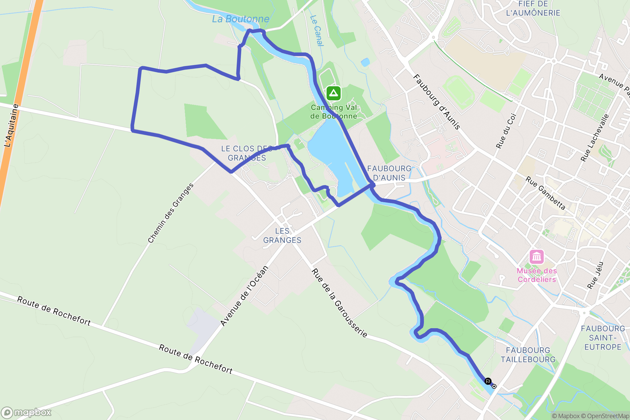 Saint-Jean-d'Angély : carte du parcours de randonnée - France