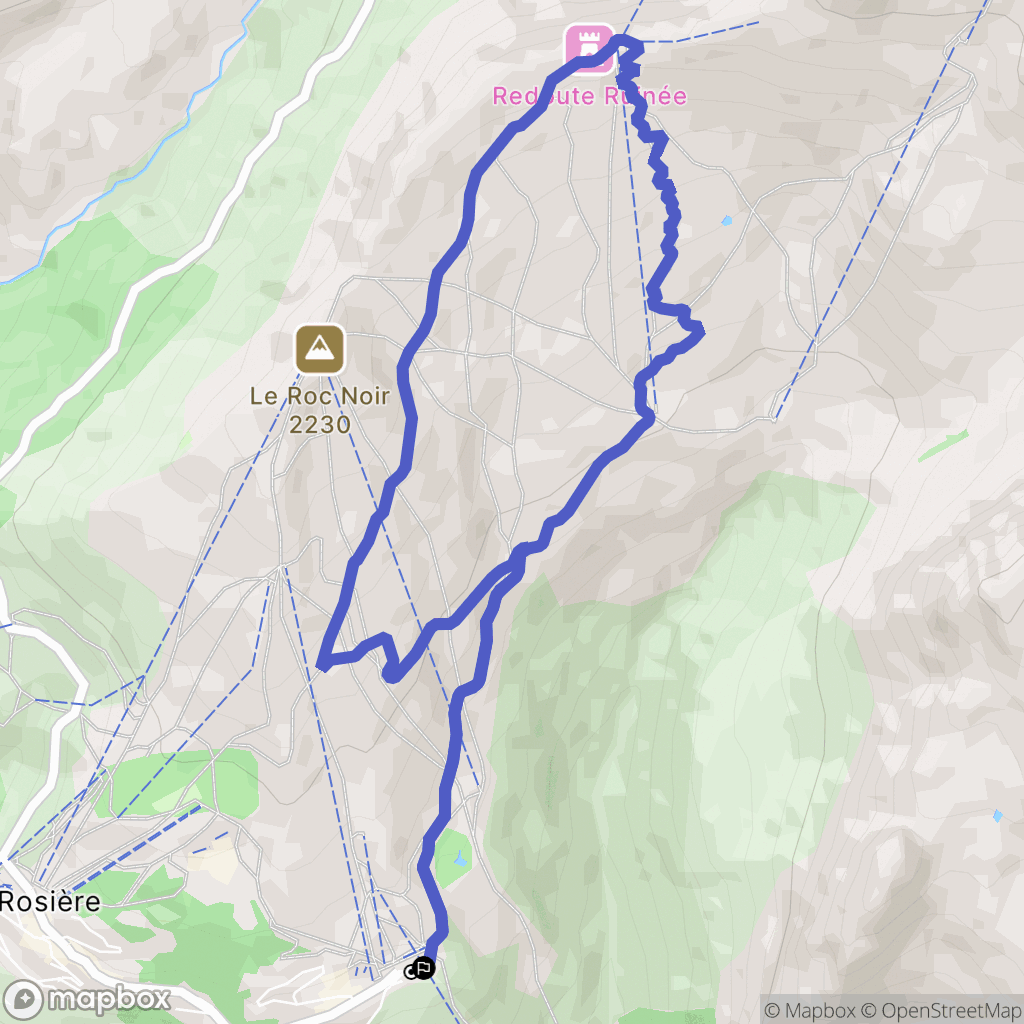 Montvalezan : carte du parcours de randonnée - France