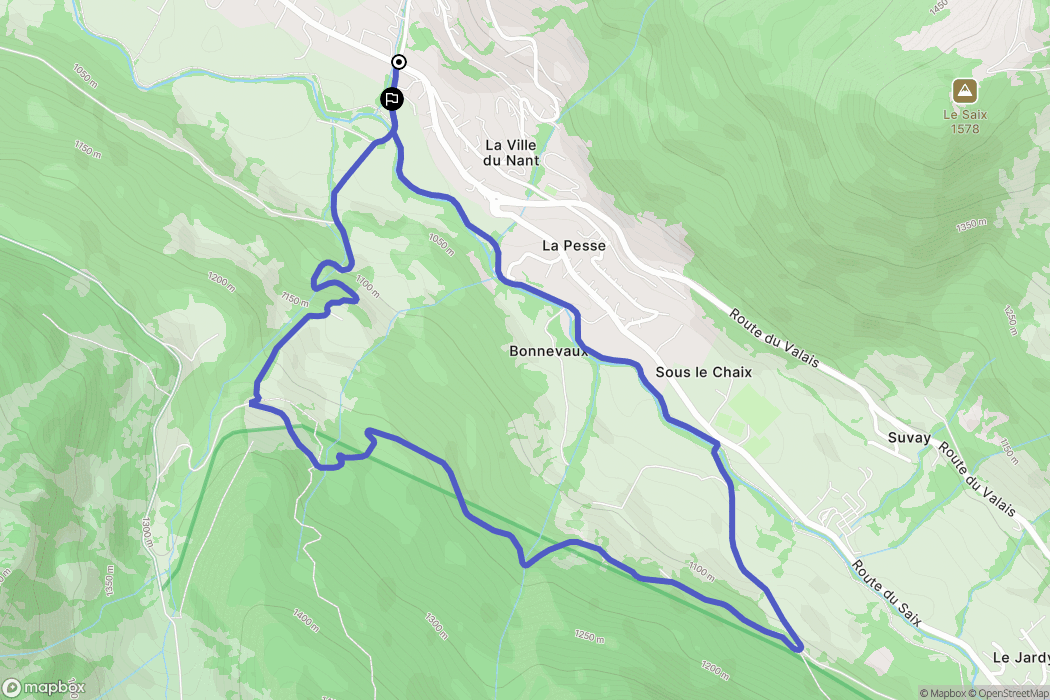 La Chapelle-d'Abondance : carte du parcours de randonnée - France
