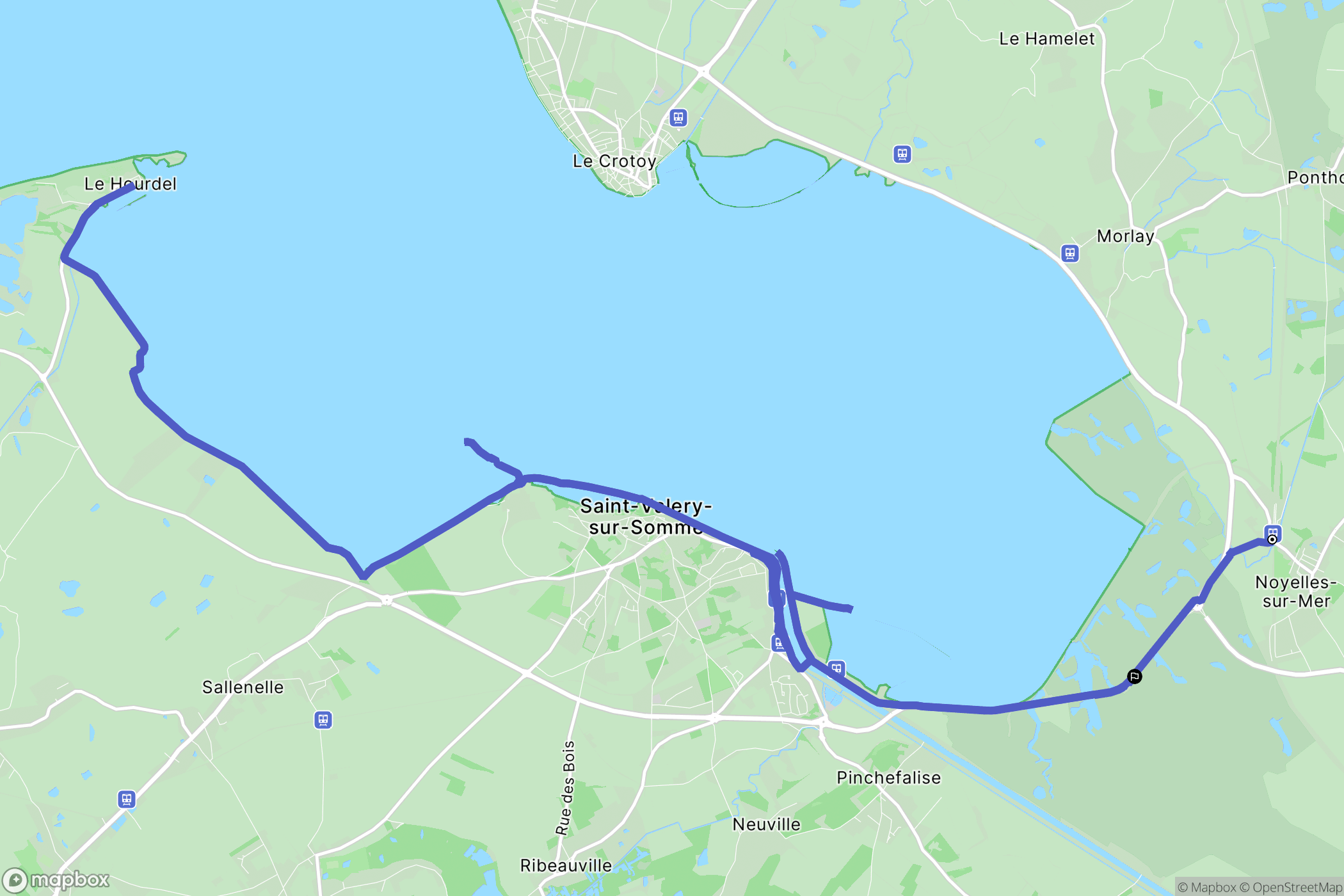 Noyelles-sur-Mer : carte du parcours de randonnée - France