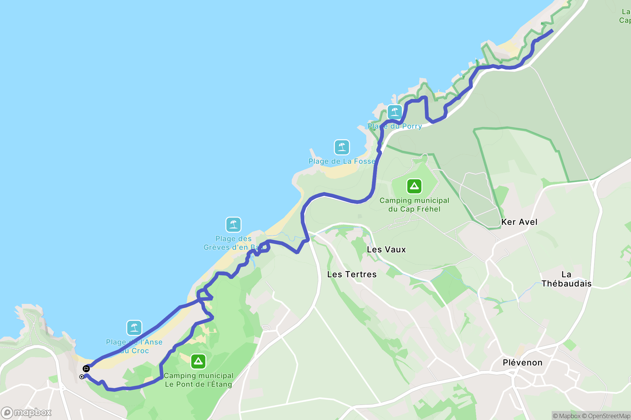 Fréhel : carte du parcours de randonnée - France
