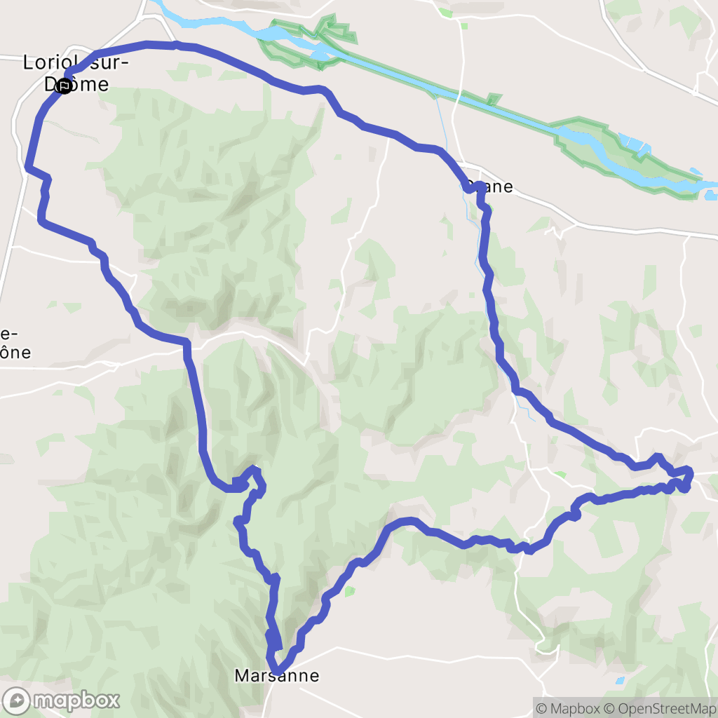 Loriol-sur-Drôme : carte du parcours de randonnée - France