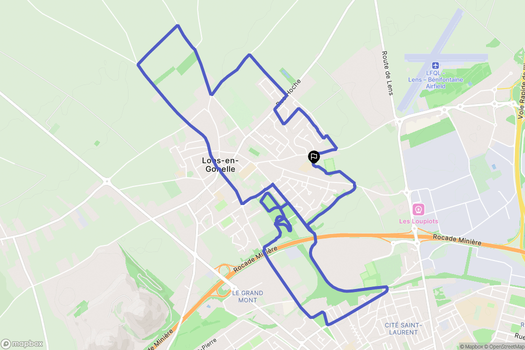 Loos-en-Gohelle : carte du parcours de randonnée - France