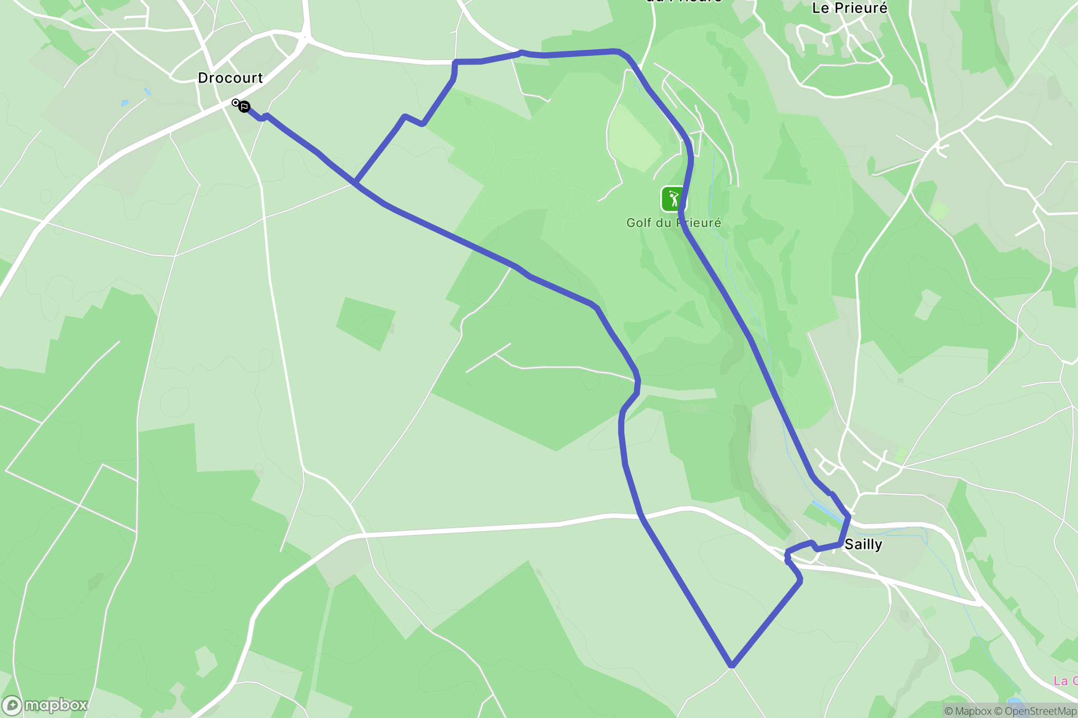 Drocourt : carte du parcours de randonnée - France