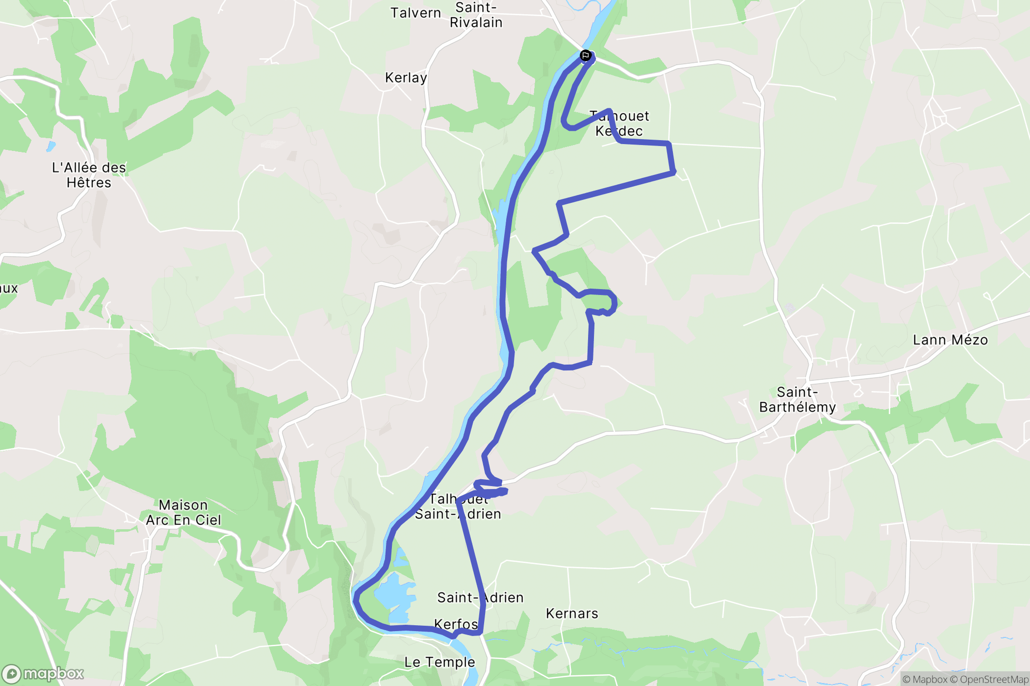 Saint-Barthélemy : carte du parcours de randonnée - France
