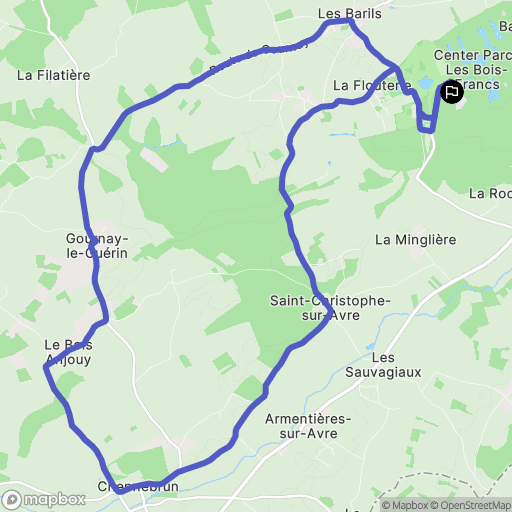 Les Barils : carte du parcours de randonnée - France