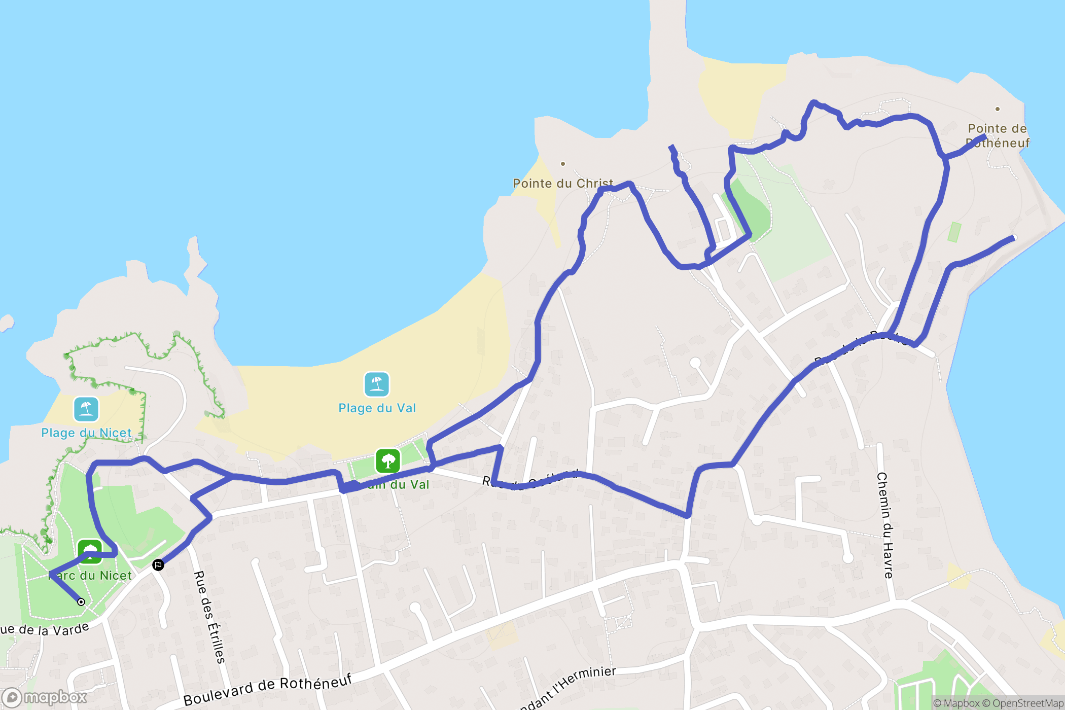 Saint-Malo : carte du parcours de randonnée - France