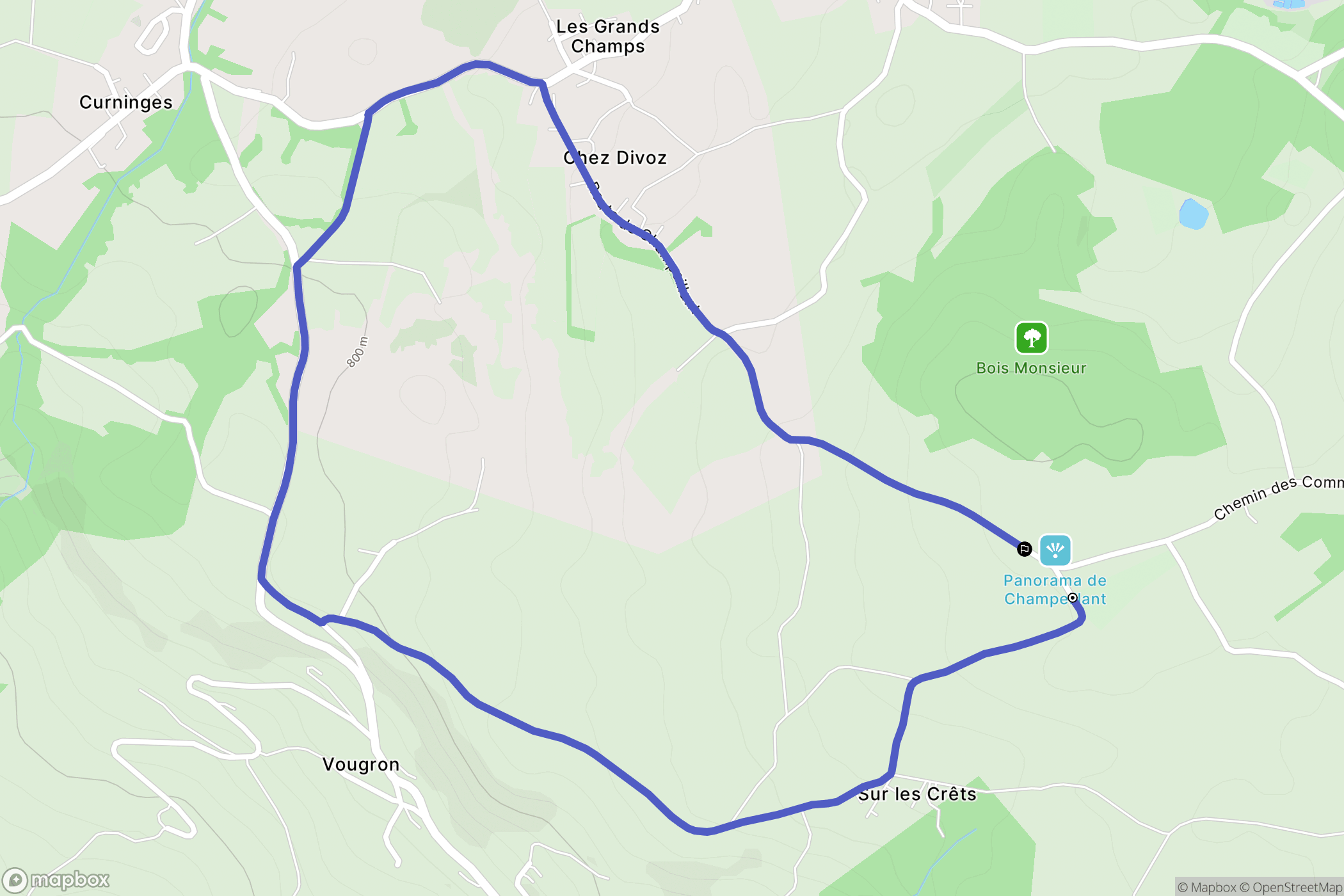 Féternes : carte du parcours de randonnée - France