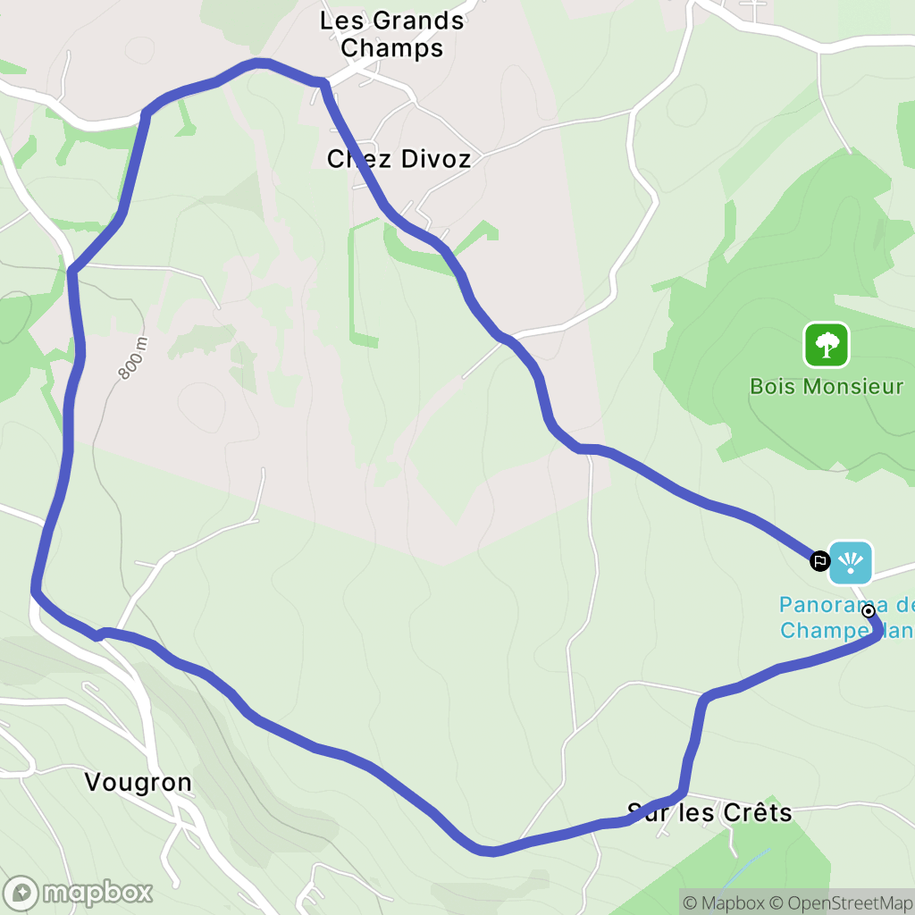 Féternes : carte du parcours de randonnée - France