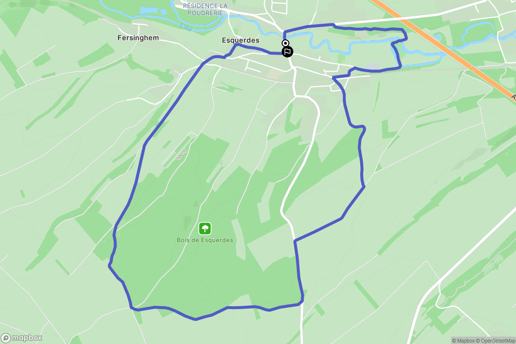 Esquerdes : carte du parcours de randonnée - France