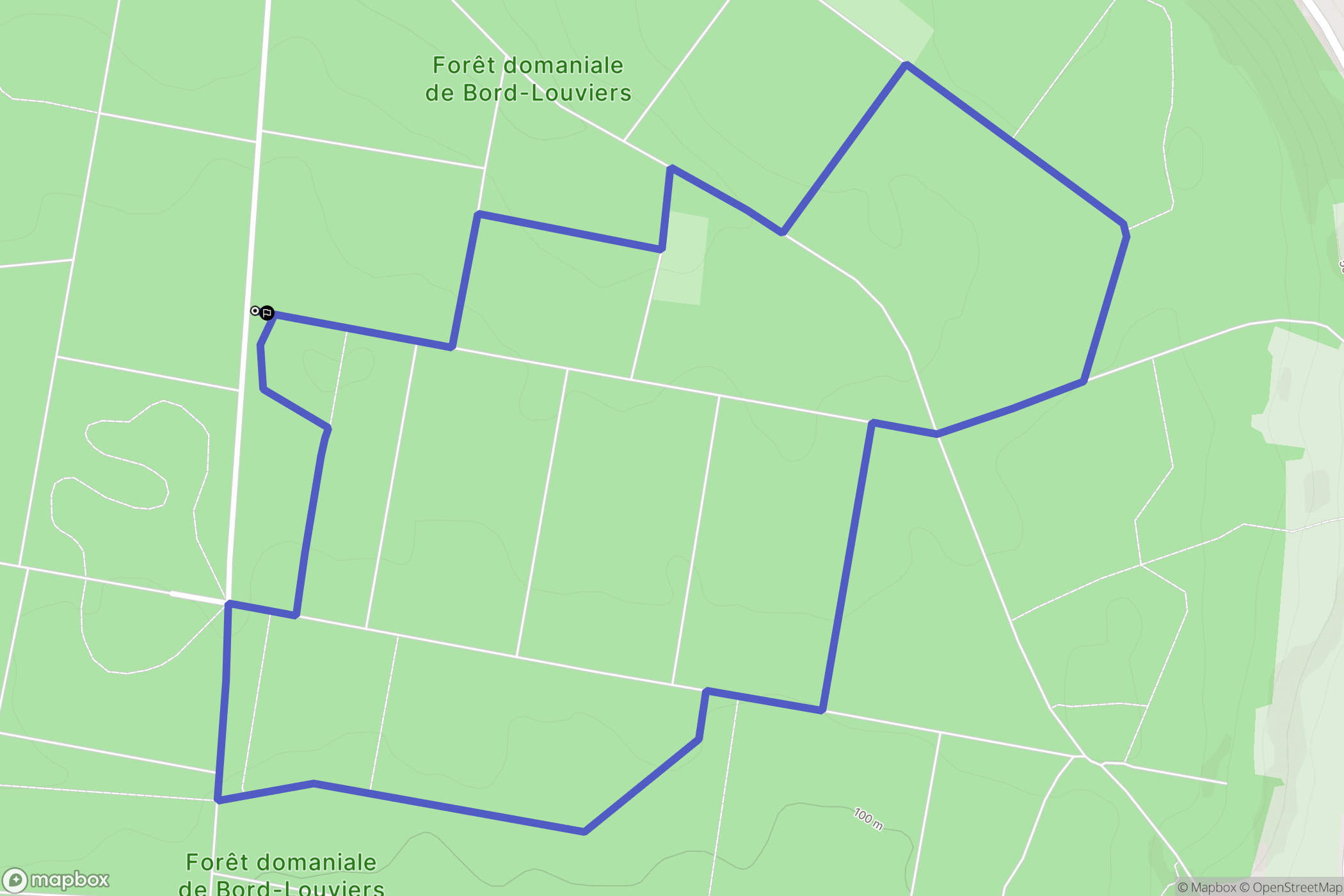 Les Damps : carte du parcours de randonnée - France