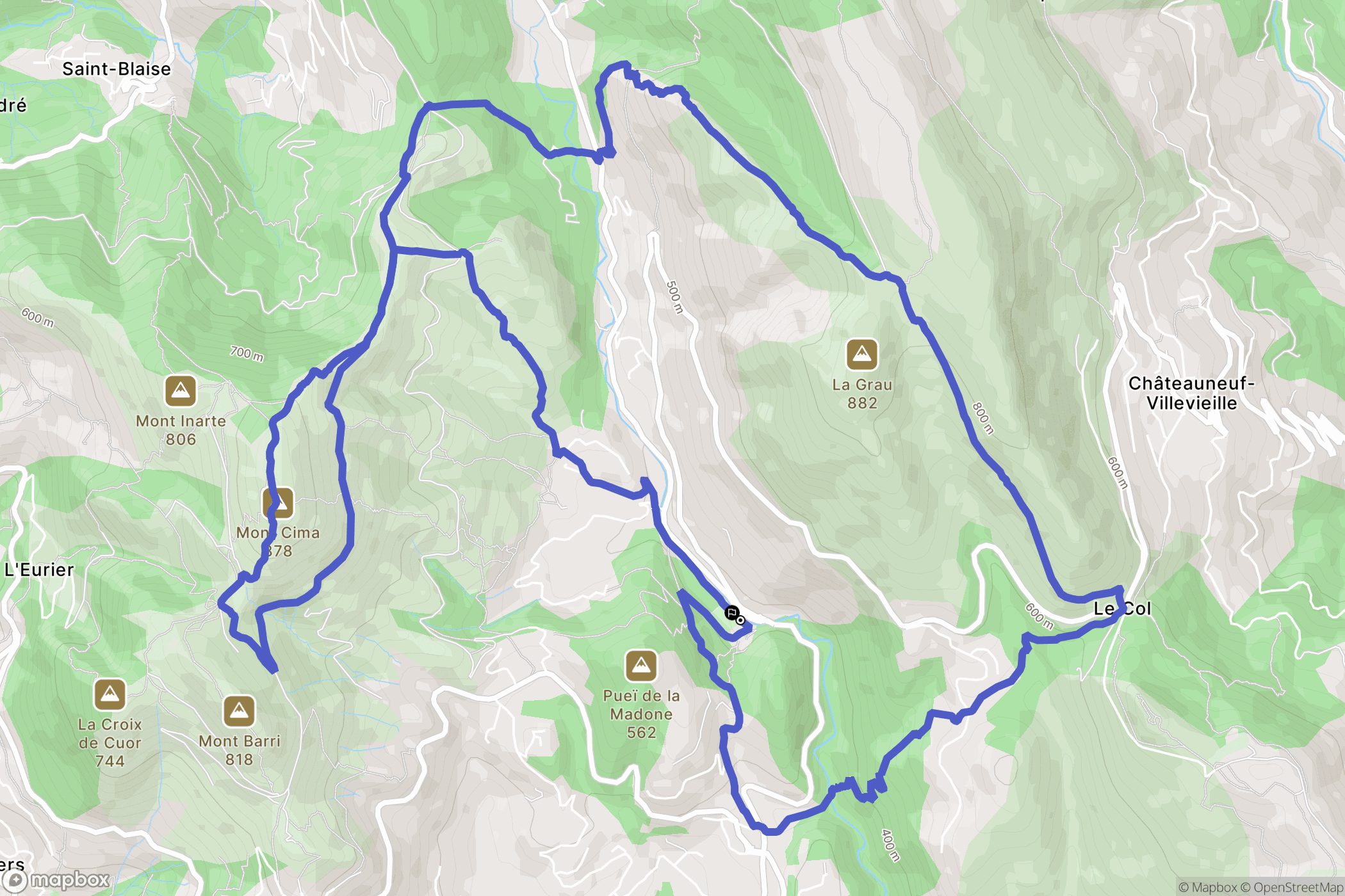 Tourrette-Levens : carte du parcours de randonnée - France
