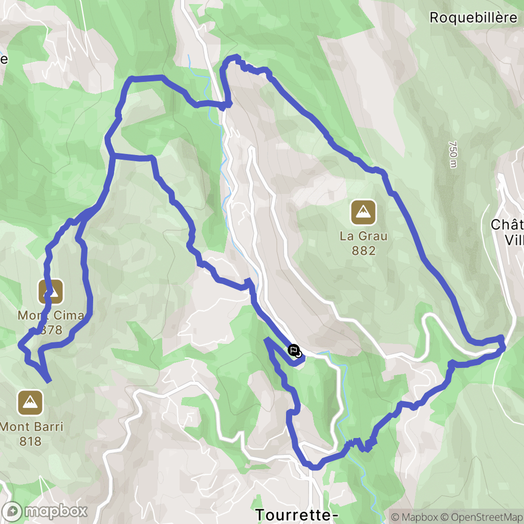 Tourrette-Levens : carte du parcours de randonnée - France