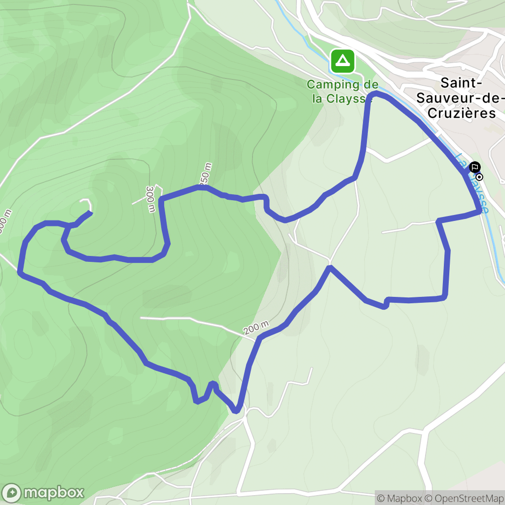 Saint-Sauveur-de-Cruzières : carte du parcours de randonnée - France