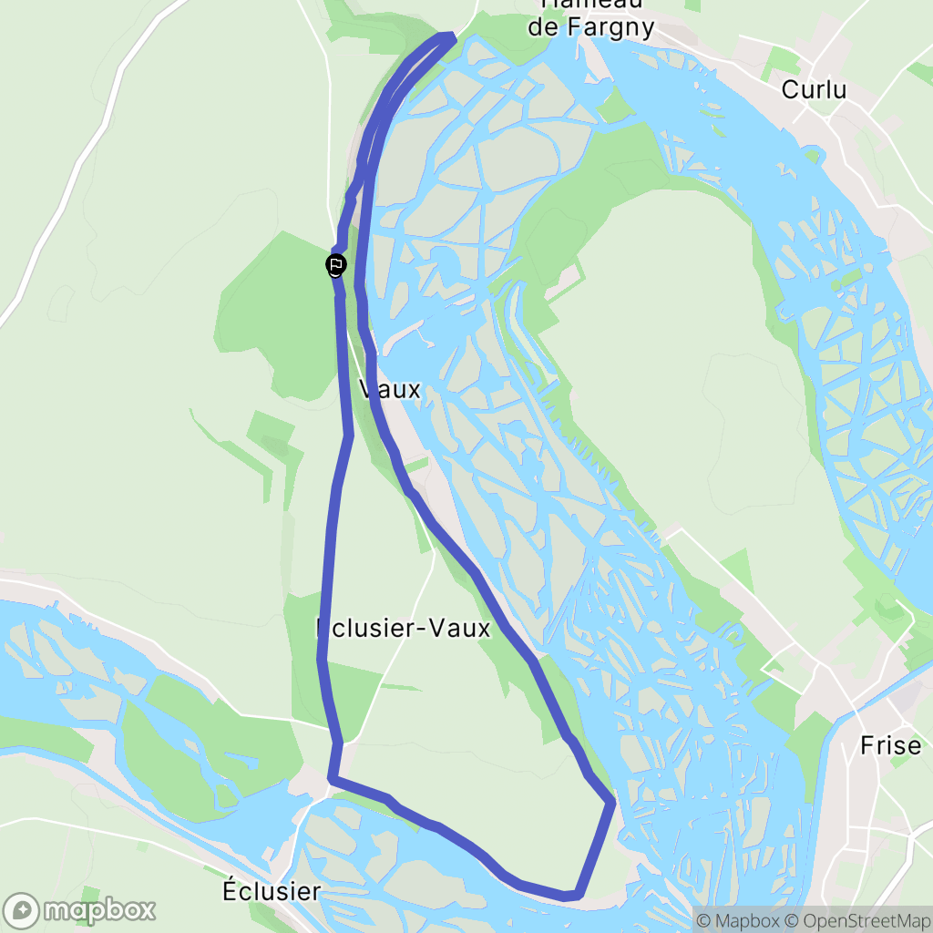Éclusier-Vaux : carte du parcours de randonnée - France