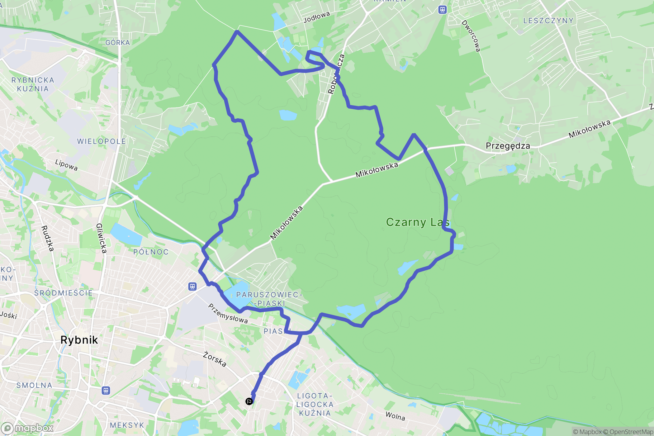 Rybnik: mapa trasy - Poland