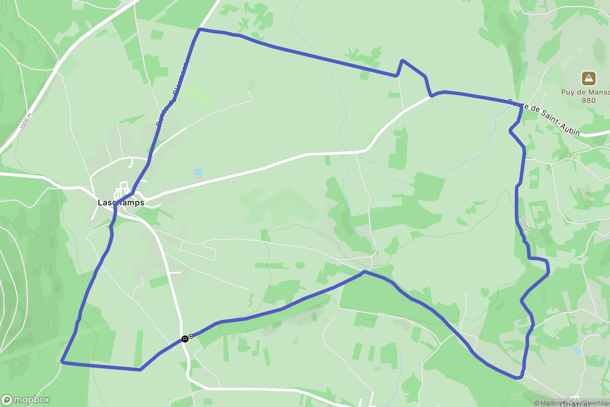 Saint-Genès-Champanelle : carte du parcours de randonnée - France