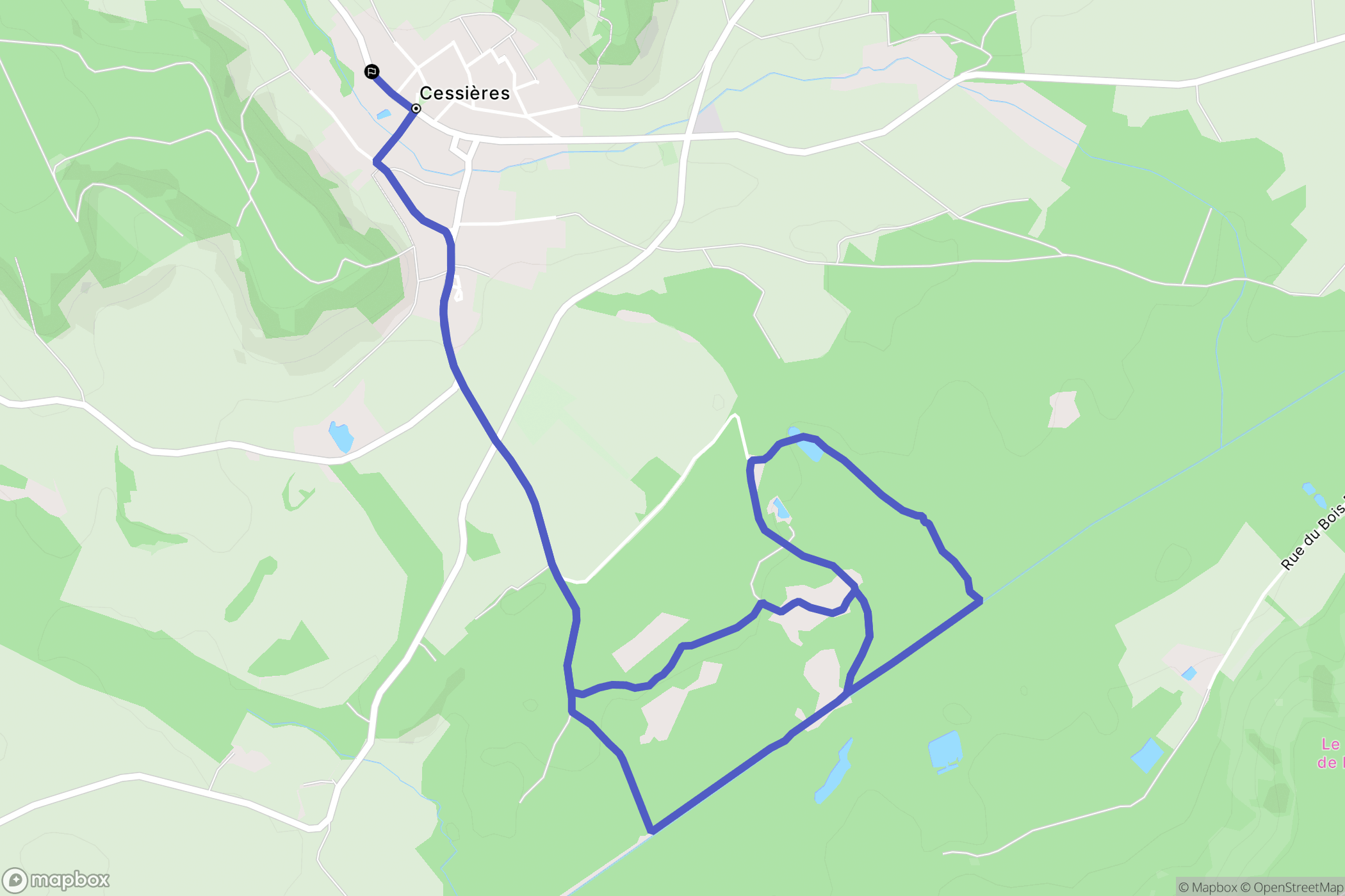Cessières-Suzy : carte du parcours de randonnée - France