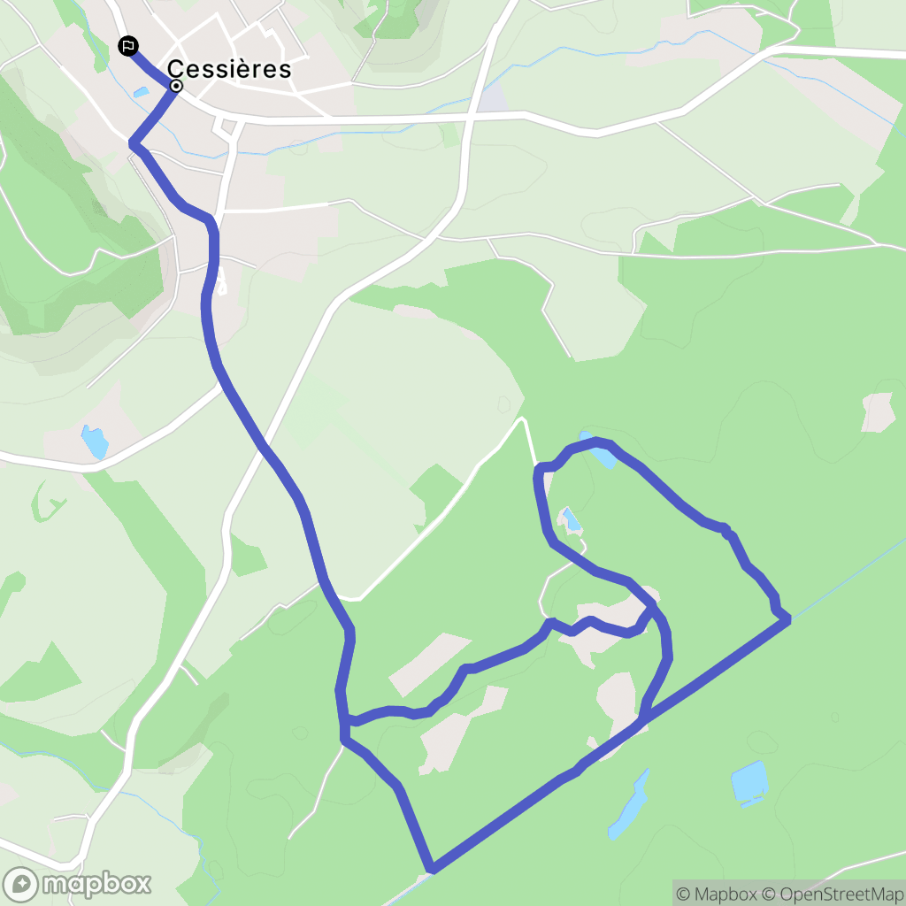 Cessières-Suzy : carte du parcours de randonnée - France
