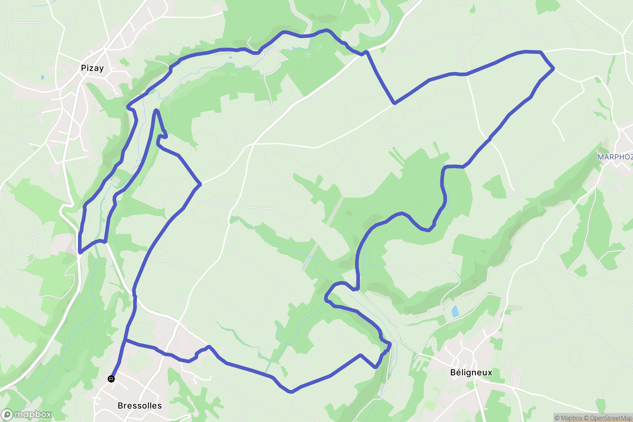Bressolles : carte du parcours de randonnée - France