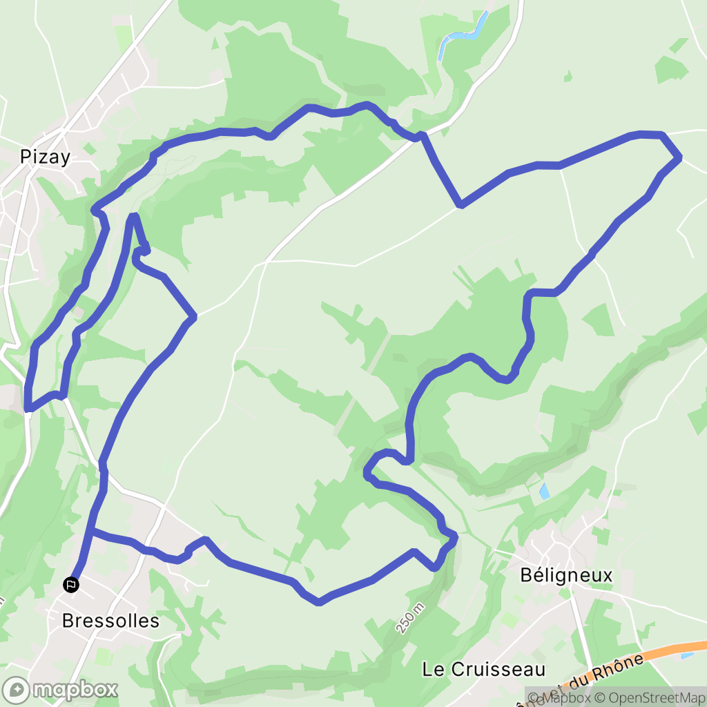 Bressolles : carte du parcours de randonnée - France