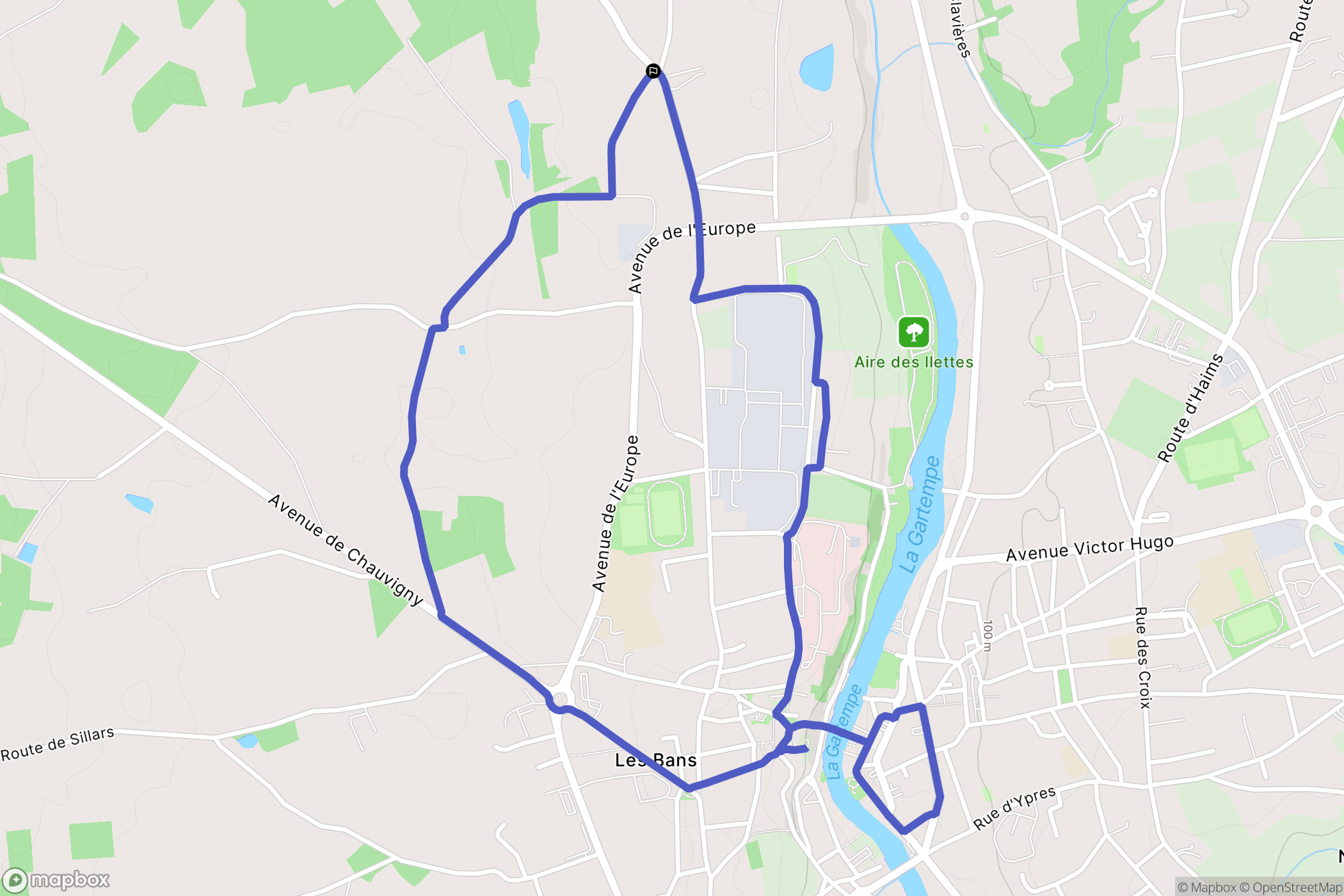 Montmorillon : carte du parcours de randonnée - France