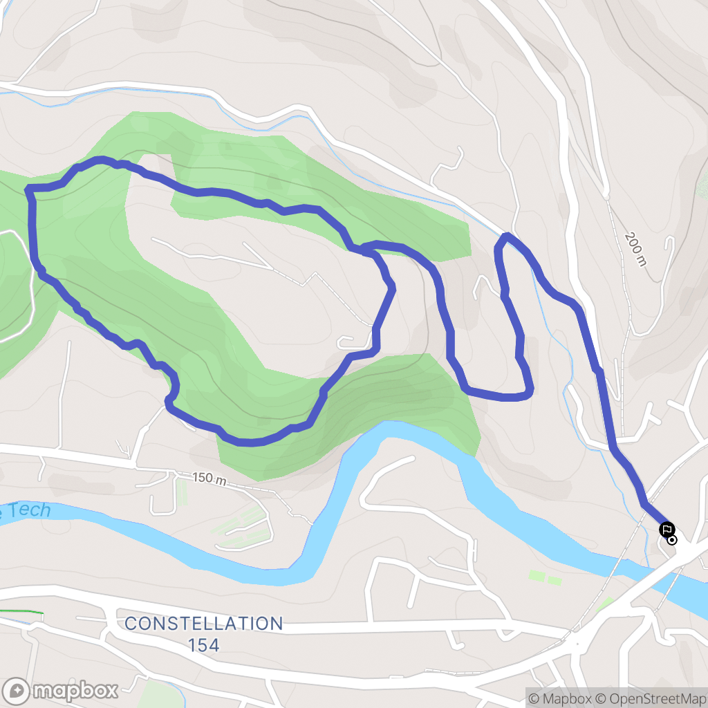 Céret : carte du parcours de randonnée - France