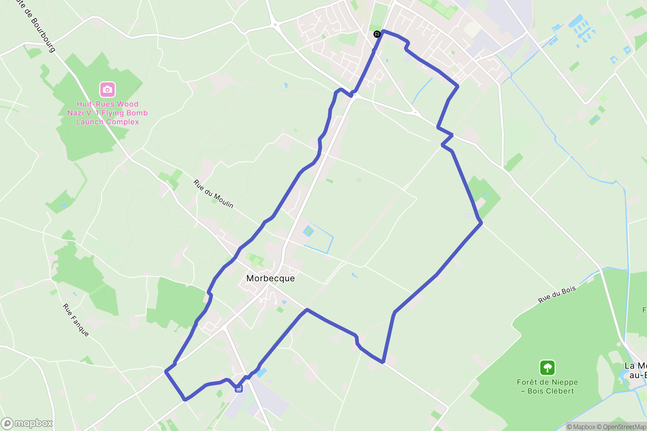 Hazebrouck : carte du parcours de randonnée - France