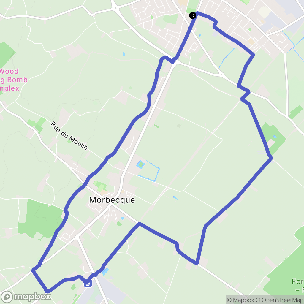 Hazebrouck : carte du parcours de randonnée - France