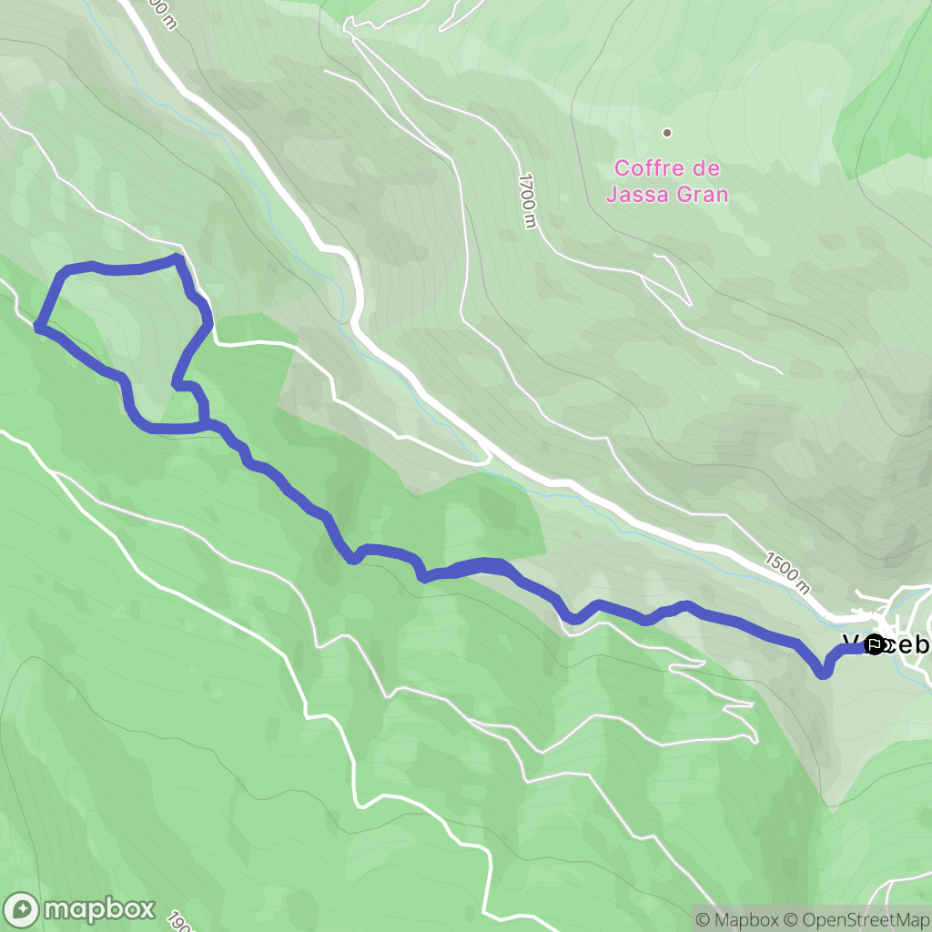 Valcebollère : carte du parcours de randonnée - France