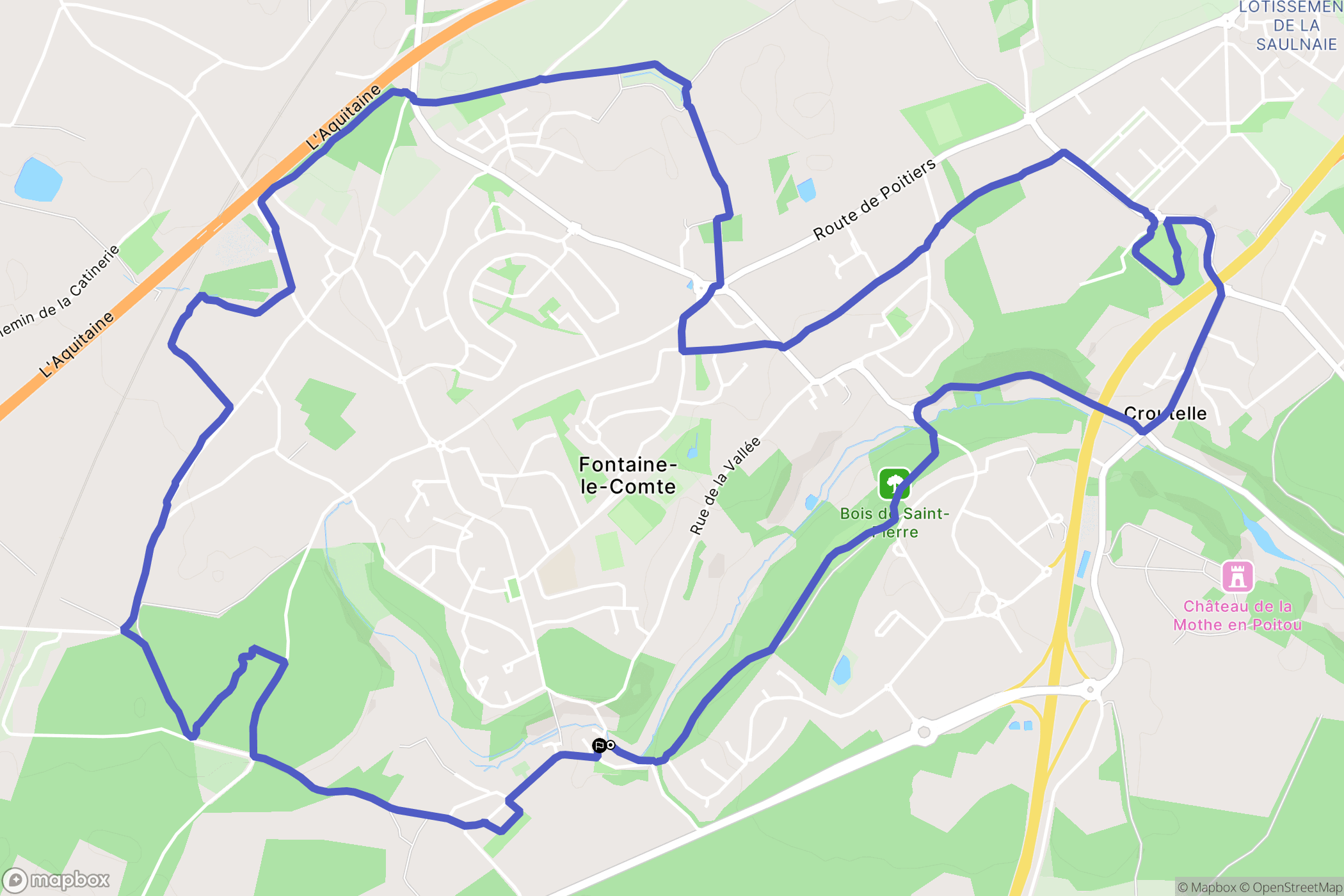 Fontaine-le-Comte : carte du parcours de randonnée - France