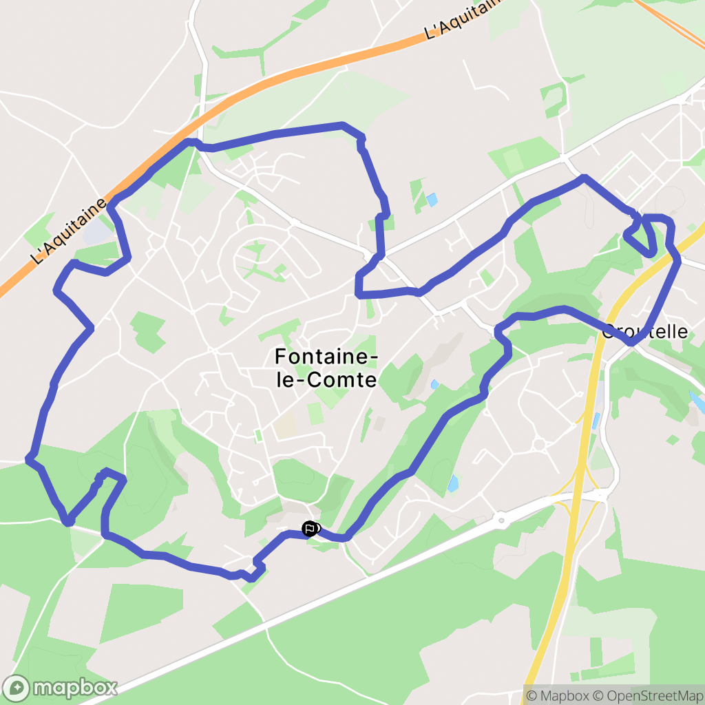 Fontaine-le-Comte : carte du parcours de randonnée - France